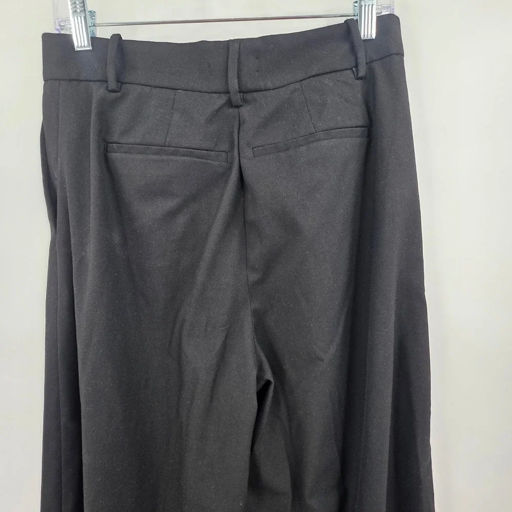 MADEWELL THE HARLOW SUPERWIDE LEG TROUSER PANTS WOMENS SIZE 4 TALL BLACK PLEATED - Picture 8 of 16